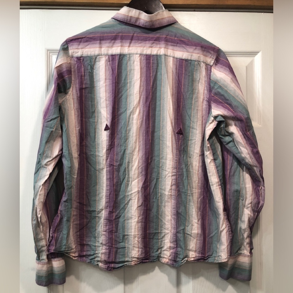 Vintage Rockies Button Down‎ Purple Striped Arrow women’s S / youth XL (A3)